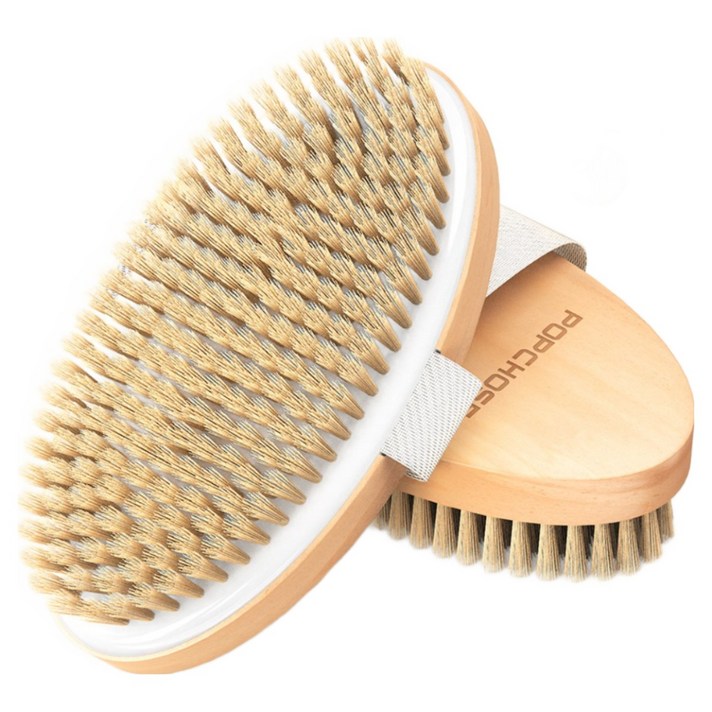 POPCHOSE 핸드 바디 브러쉬 샤워 브러쉬 타원형 우드  사은품, 1개