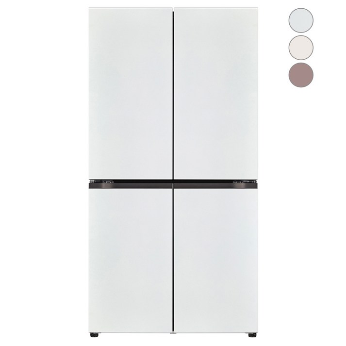 [색상선택형] LG전자 디오스 오브제컬렉션 4도어 냉장고 메탈 870L 방문설치, T873MWW012, 화이트(상), 화이트(하) 20230115