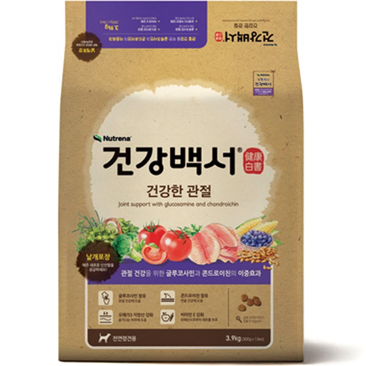 건강백서 전연령 생선 건강한 관절 애견사료, 뼈관절 강화, 3.9kg, 1개