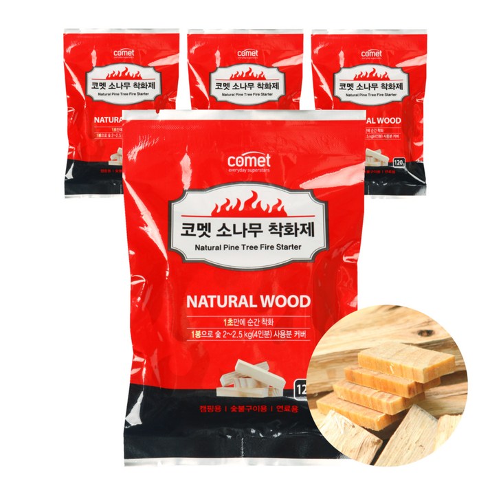 코멧 100 천연 소나무 착화제 4개입x4팩 코멧 100 천연 소나무 착화제 4개입x4팩