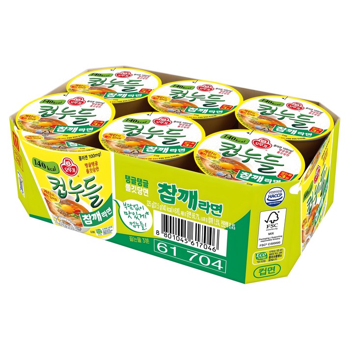 오뚜기 컵누들 참깨라면 37.5g, 6개 오뚜기 컵누들 참깨라면 37.5g, 6개