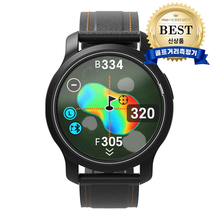 갤럭시워치4골프 골프버디 aim W12 GPS 스마트핀 호환 시계형 골프 거리측정기, 단일상품, 블랙