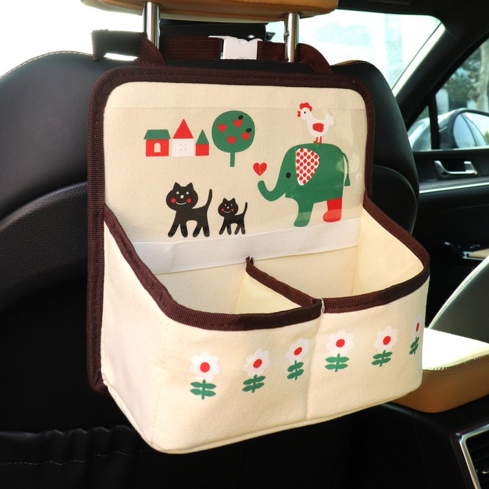 하늬통상 차량용 뒷좌석 거치대 백시트 다용도 수납 정리함