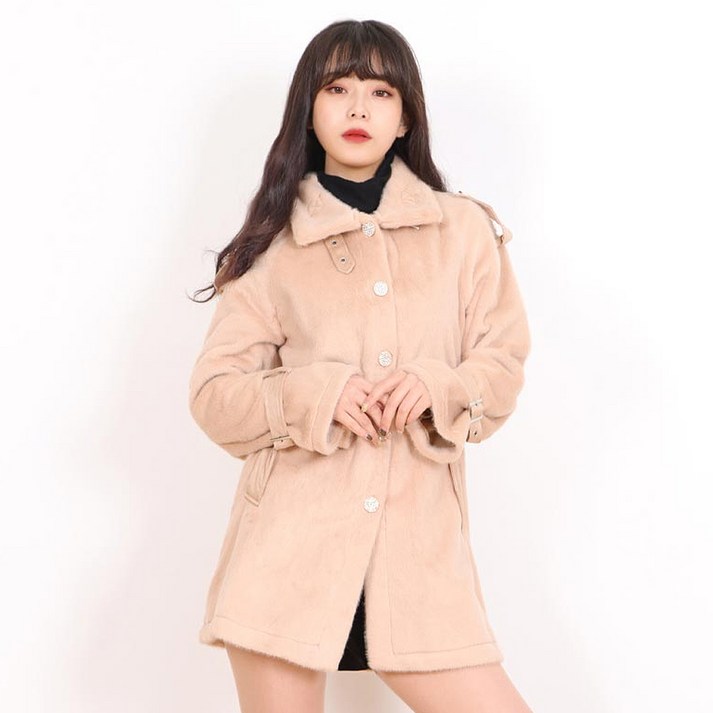 페이퍼먼츠 여성용 보석버튼 허리스트랩 퍼 숏자켓 13565 페이퍼먼츠 여성용 보석버튼 허리스트랩 퍼 숏자켓 13565