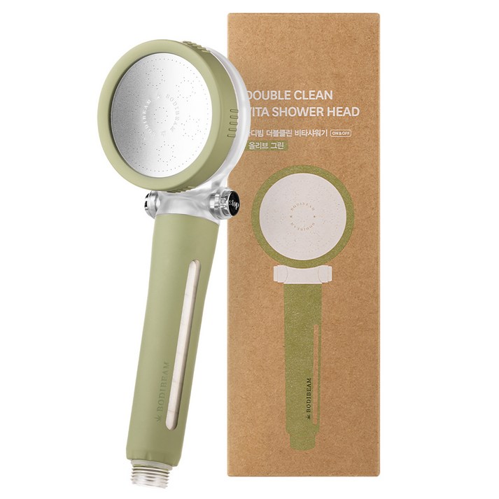 바디빔 온앤오프 더블클린 비타샤워기, 1개, 올리브그린