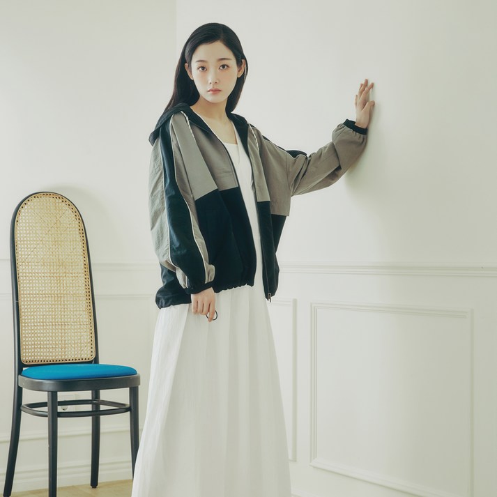 쥬시쥬디 여성용 컬러 블록 후드 점퍼 JZJP321A