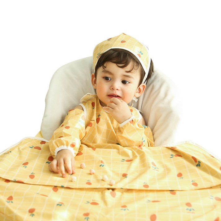 베이비클로 긴팔 지퍼형 이유식 턱받이