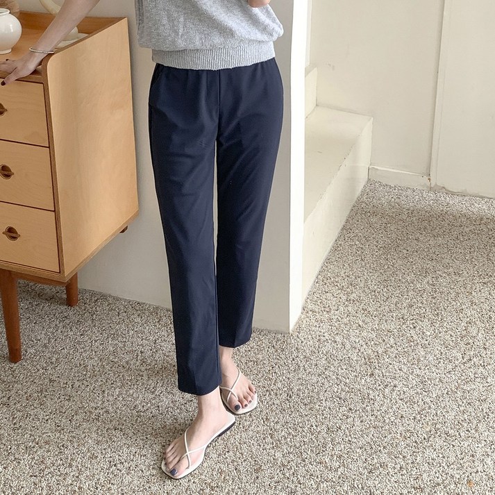 앤샵 여름 쿨링 키작녀 스판 밴딩 슬랙스  (4Color)