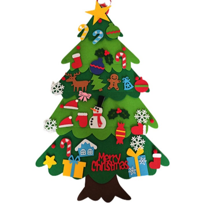 DIY 펠트 크리스마스 트리 나무 만들기 KC인증 - 셀프 부직포 트리 전구 장식 어린이 벽트리 20231211