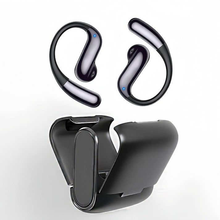 Sunnote 무선 블루투스 이어폰 오픈형 귀걸이형 고음질 AI ENC 노이즈 캔슬링 최신형 블루투스 V6.0 스포츠 비즈니스 이어폰