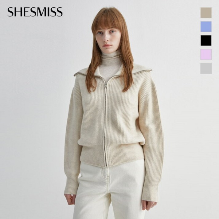 쉬즈미스SHESMISS 쉬즈미스 와이드 카라 집업 가디건SSKCDO42690