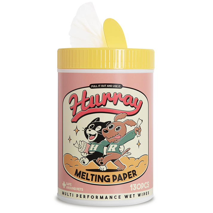 허레이 멜팅페이퍼 반려동물 물티슈 130매 동물용의약외품 인증, 1개, 130개입