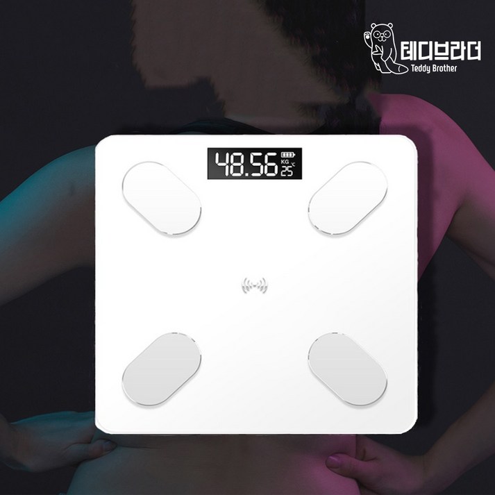 체중계인바디 테디브라더 인바디 체중계 체지방 디지털 스마트 몸무게 측정기, 화이트