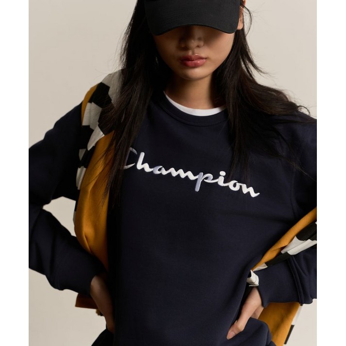 [매장정품] 챔피온 CHAMPION 빅 스크립트 로고 크루넥 스웨트셔츠 Normal Navy CKTS5ES43N2