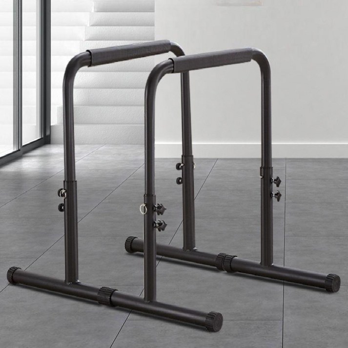 인버티드로우 딥스바 조절형 미니 철봉 홈 트레이닝 평행봉 2개 블랙 78-100cm