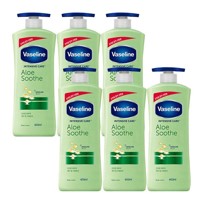 바세린 인텐시브 케어 알로에 수드 로션, 400ml, 6개