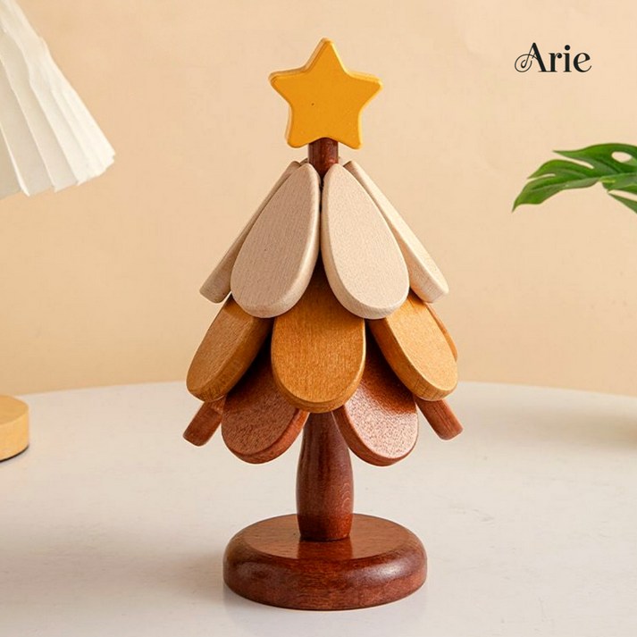 아리에 크리스마스 트리 3단 냄비 받침대, 1개, 옐로우(별)