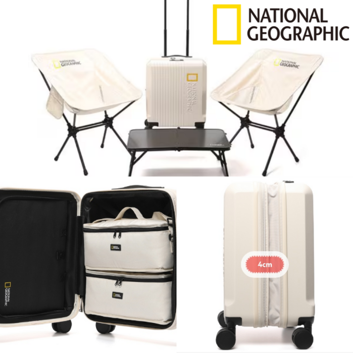 (국내매장판) 내셔널지오그래픽 캐리어 세트 방갈로 여행용 테이블 의자 구성 폴딩체어  V2 캐리어추천 기내용 캠핑용 하드 감성