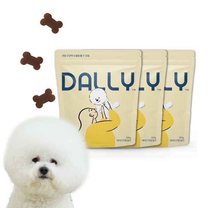 메이드인랩 강아지 관절 영양제 달리 터마신 강황추출물 DALLY 100g, 강황, 3개