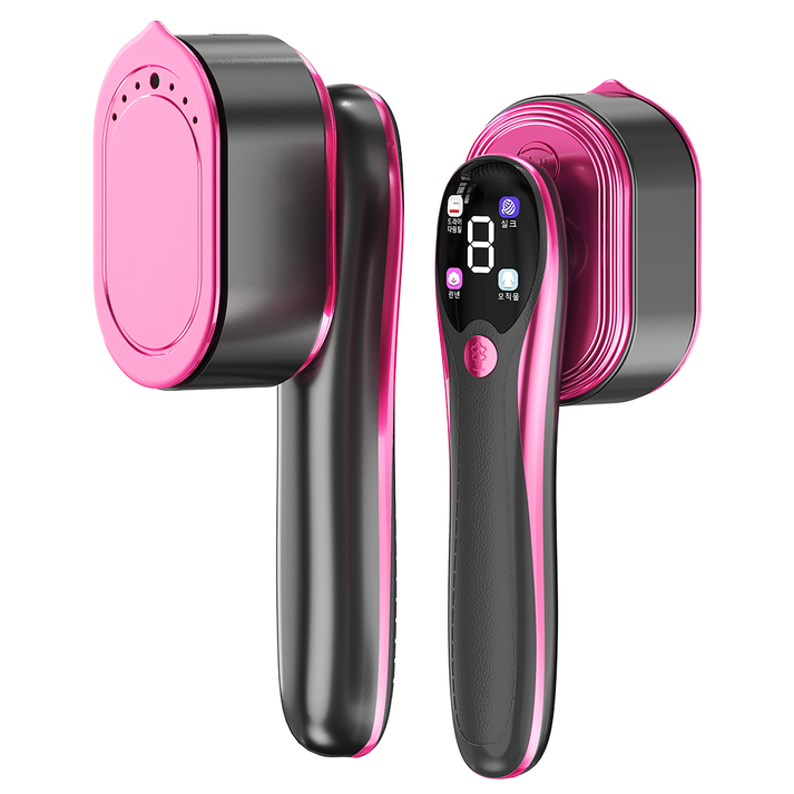 Richmagic 핸디형 스팀 다리미 스탠드 평면식 드라이식 스팀식 올인원 접이식 휴대용 스팀다리미, 그레이