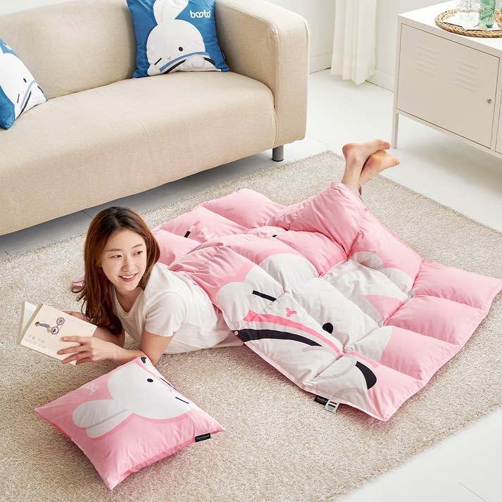 다운뱅크 부토 소파 담요 사계절 캠핑 구스 블랭킷 대형100×150 쿠션포함