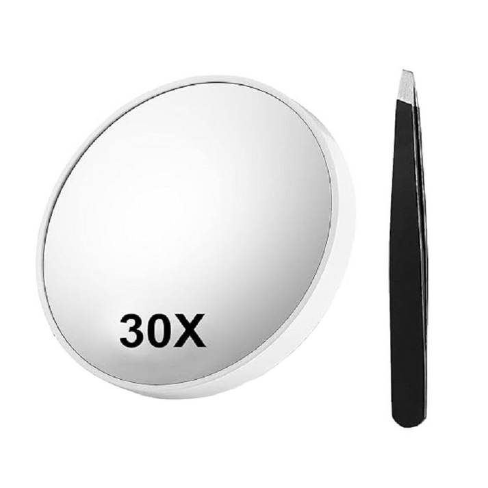 작지만 강력한 30배율 확대경 여드름 거울 흡입컵 부착 메이크업 거울 욕실 모공 제거용