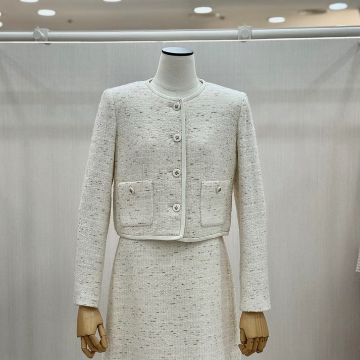 잇미샤 잇미샤  텍스쳐 블록 칼라리스 셋업 자켓 (ITOBWJK250)_DG