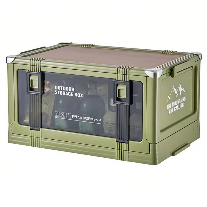 YEAAYE 캠핑용 접이식 수납 상자 우드 상판 버전 소형