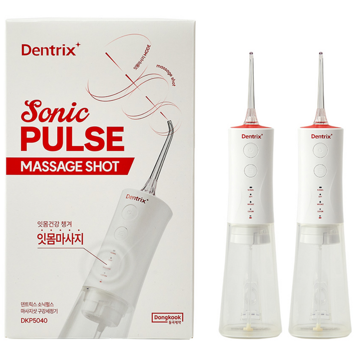 [쇼핑백증정] 동국제약 구강세정기 리뉴얼 덴트릭스 소닉펄스 마사지 샷 구강세정기, 워터치실, 치석제거, 스켈링