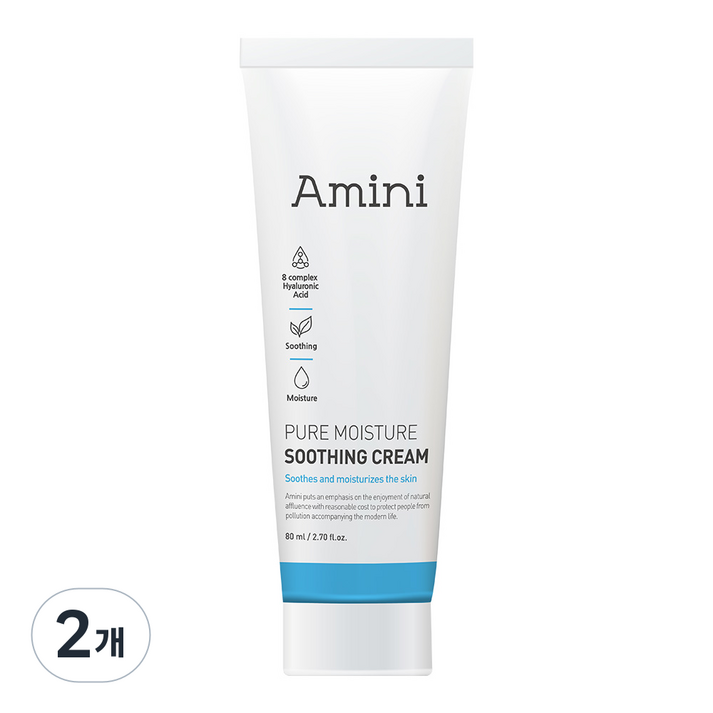 아미니 히알루론산 콜라겐 수분 크림, 2개, 80ml