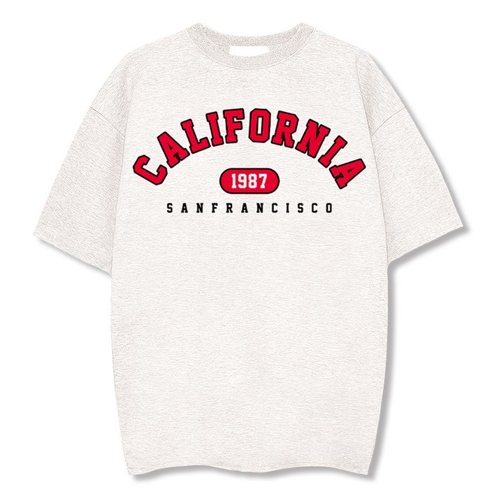 일루소 남성용 소프트 특양면 캘리포니아 1987 반팔 티셔츠