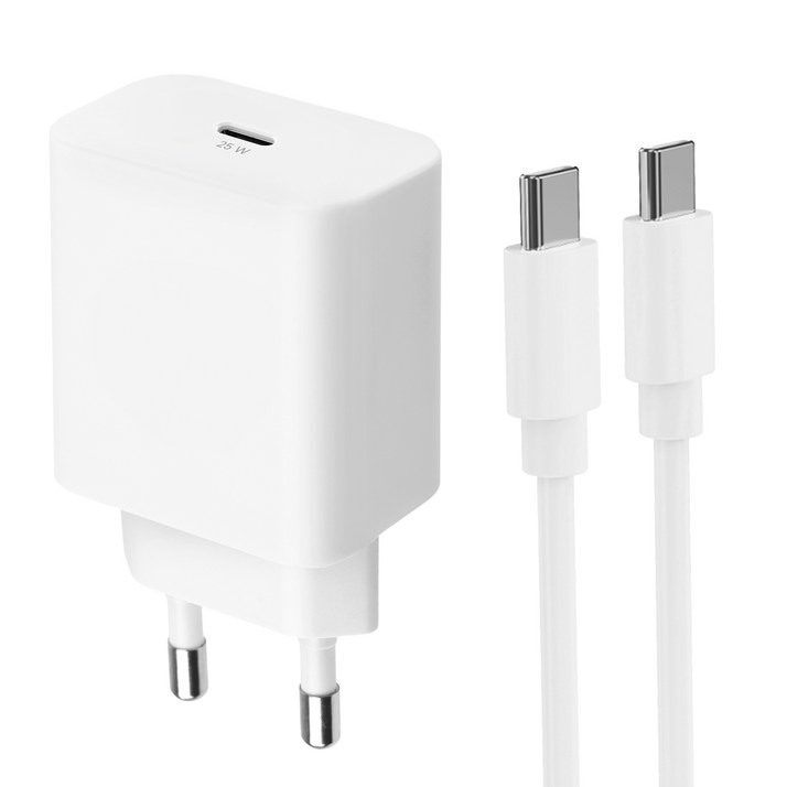 홈플래닛 25W PPS PD 3.0 초고속 충전기 + CtoC 케이블 1.2m