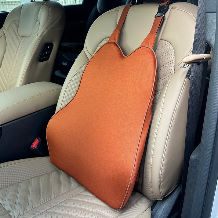 카템 감탄 3D 메모리폼 차량용 등쿠션 + 더스트백, 브라운, 1개