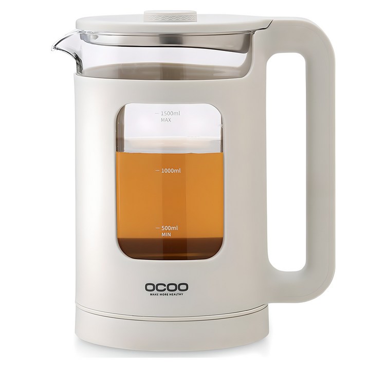 오쿠 LED 유리 전기포트 베이지그레이 1.5L, OCSTP160G 오쿠 LED 유리 전기포트 베이지그레이 1.5L, OCSTP160G