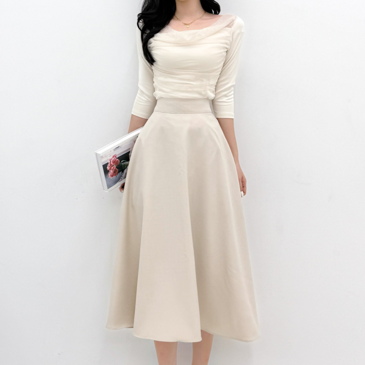 [자체제작] 투디 포시즌 A라인 플레어 롱스커트 오피스룩 하객룩 빅사이즈 66-77, 3컬러