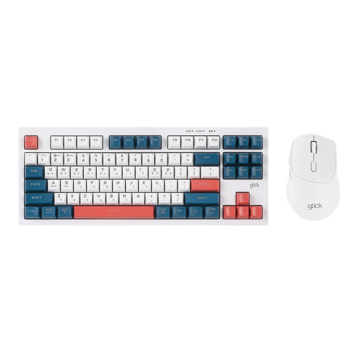 지클릭커 오피스프로 WMK50 사일런스 M 무소음 무선 블루투스 87 키보드 마우스 세트 Gundam