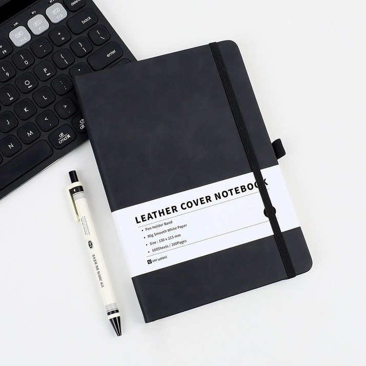 어니우니 A5 가죽 회사 업무용 노트 하드커버 만년 다이어리