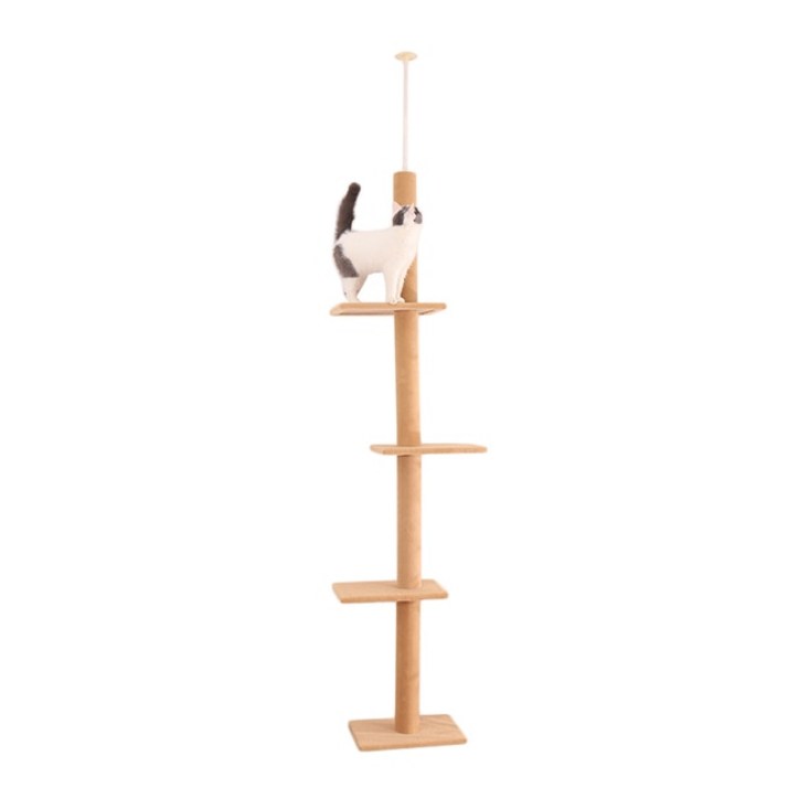 럭셔리 고양이 나무 타워 캐비닛 높이 조절 가능 바닥부터 천장까지 수직 장난감