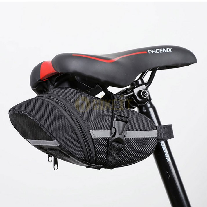 전동바이크 바이크아이티 자전거 안장 대용량수납 방수가방, 블랙(안전야광띠 부착)