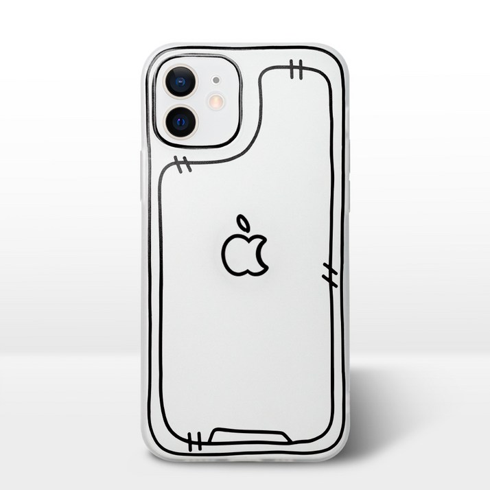 JXH 스케치 심플 무광 반투명 풀커버 스마트폰 케이스