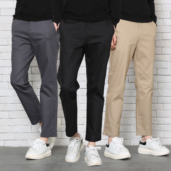 남성바지 사계절 치노 옆밴딩 스판 면바지 4종(택1)