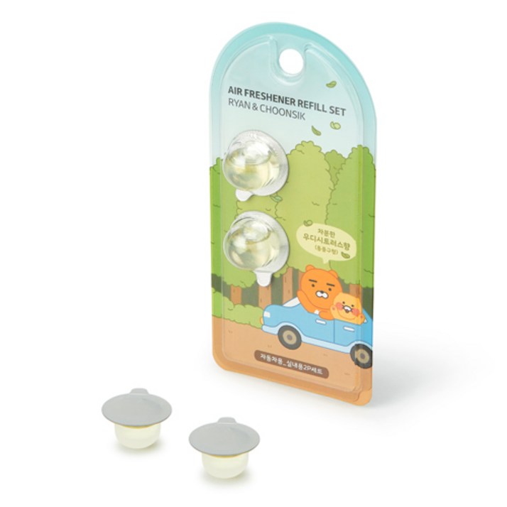 카카오프렌즈 차량용방향제 송풍구형 정품 리필 2개입