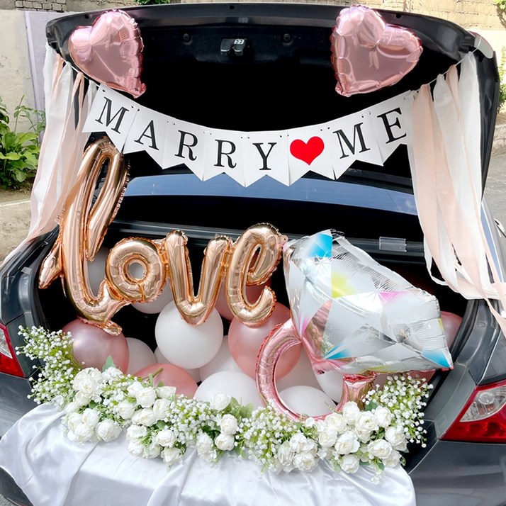 셀프 프로포즈 결혼 서프라이즈 트렁크 이벤트 소품, 핑크프로포즈메리미가랜드