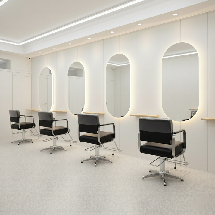 미용실 경대 대형거울 양타원 700X1200 LED 조명거울