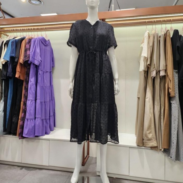 수스 HS04  도트 핀턱 캉캉 원피스 S252BOP501