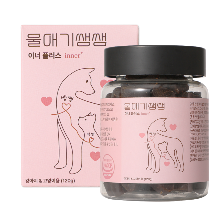 울애기쌩쌩 이너플러스 반려동물 종합영양제 기관지 심장 신장 간 케어, 60정, 종합영양제, 1개