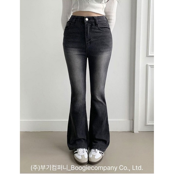 부기샵 여성 델런 히든밴딩 부츠컷 데님 팬츠