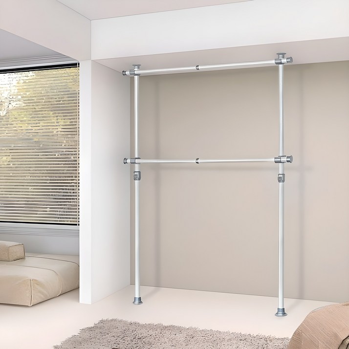 가화홈시스 38mm 튼튼한 굵은기둥 와이드가로봉 2단 B2200