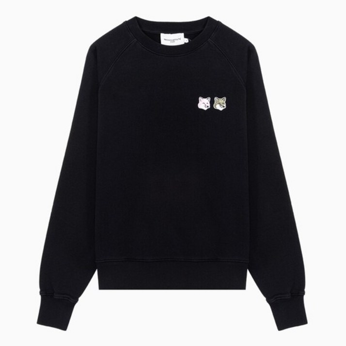 [명품][명품] 22FW 메종키츠네 모노크롬 더블 폭스 헤드 패치 블랙 여성 맨투맨