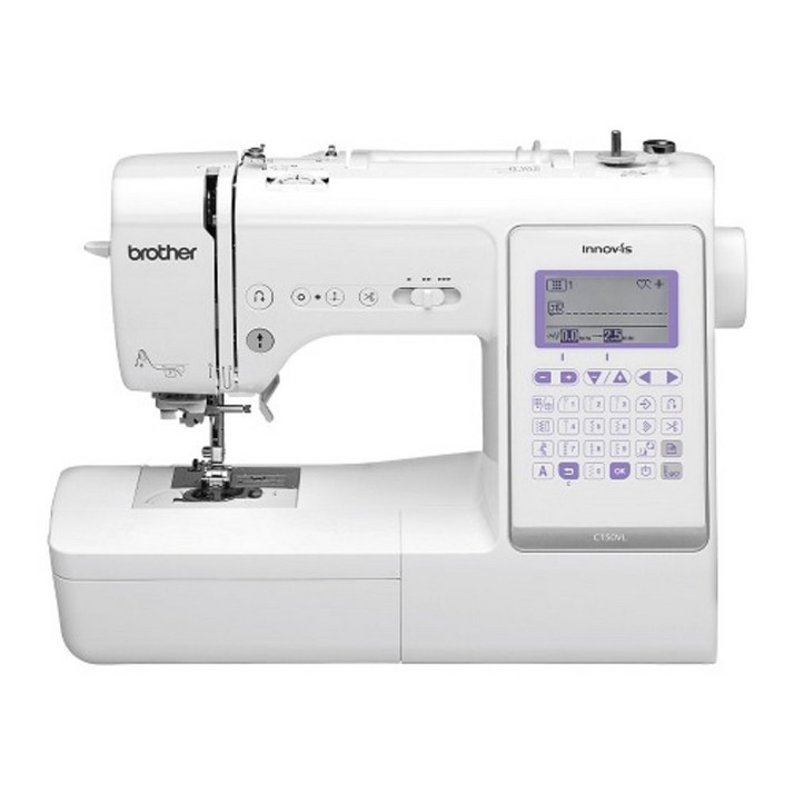 부라더미싱 C150VL 재봉틀 이노비스 가정용 전자 미싱 브라더 와이드테이블 증정, 화이트+퍼플, 부라더미싱 C150VL